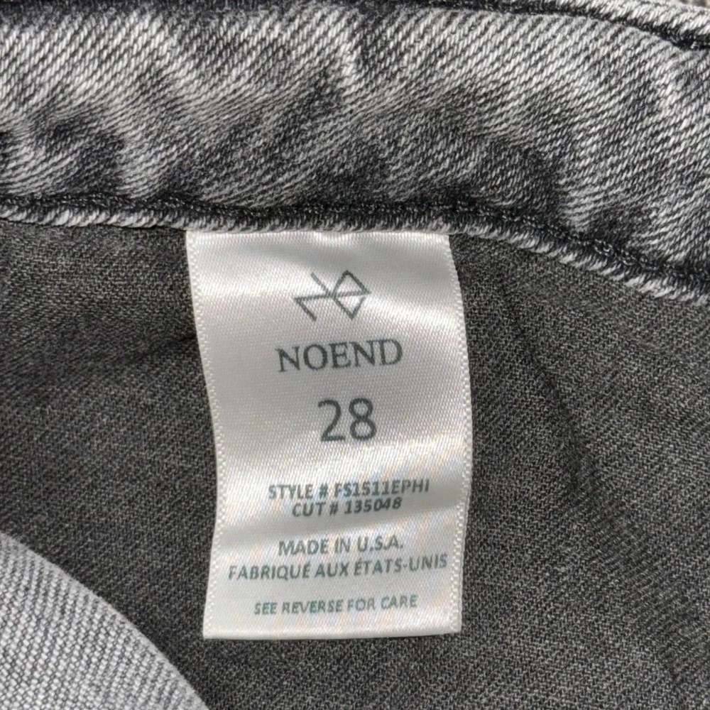 NOEND Denim Slim Straight Crop Jeans Washed Black Grey Made in USA Sz 28 Casual